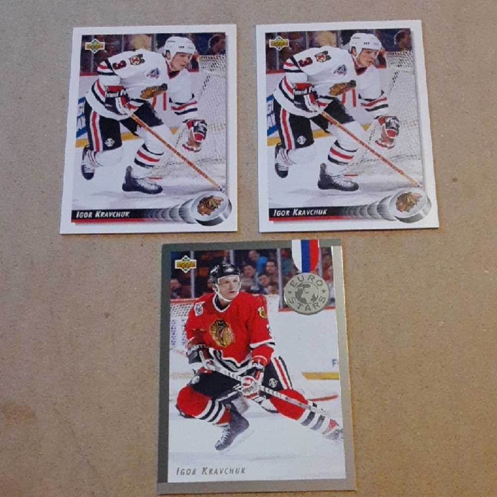 Igor Kravchuk Chicago Blackhawks NHL Hockey Trading Cards Set - Picture 7 of 12